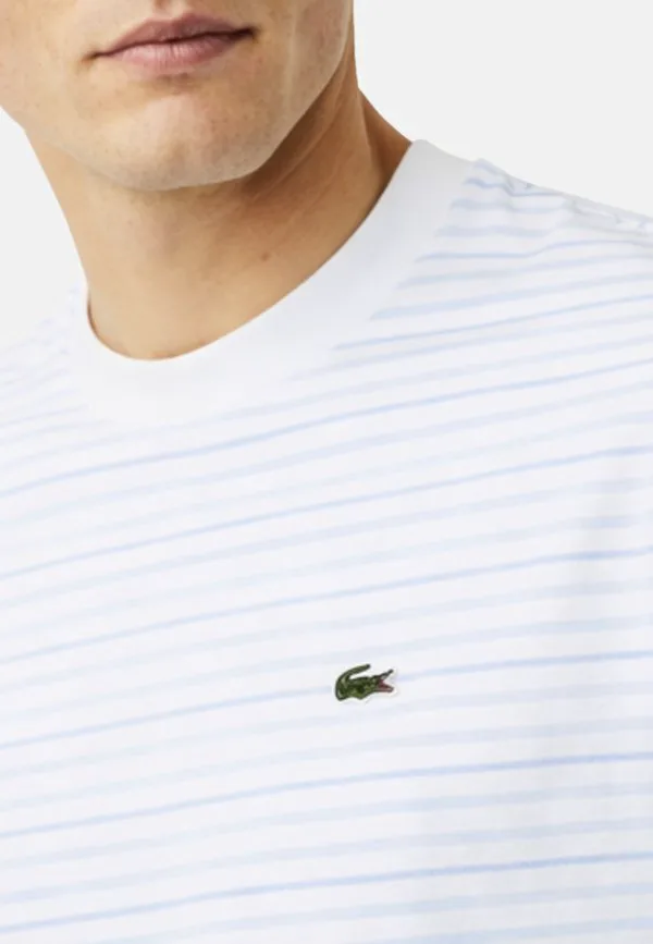 Футболка с круглым вырезом и принтом Lacoste, Azul Claro Blanco — фото 3