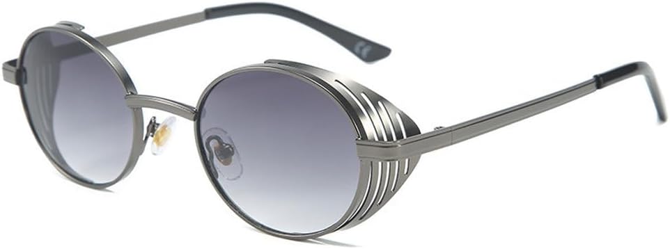 

Овальные панк-винтажные солнцезащитные очки для женщин и мужчин, круглые солнцезащитные очки для женщин в стиле стимпанк, ретро-очки с защитой от УФ-излучения UV400 TKKTLLT, C2