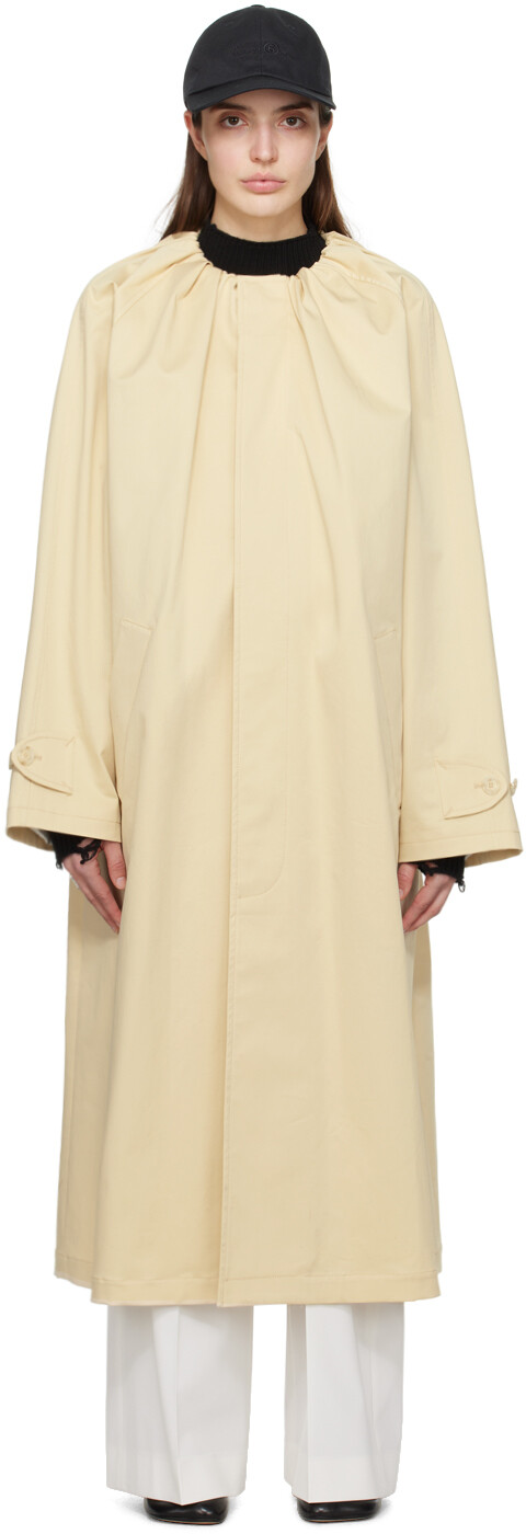 

Желтый тренч со сборками Mm6 Maison Margiela