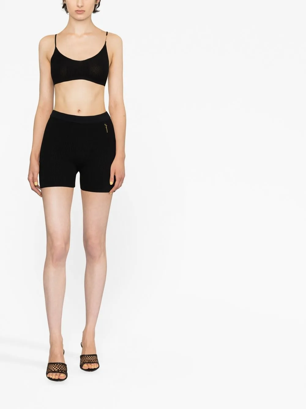 Трикотажный топ-бралетт Le Bandeau Pralu JACQUEMUS, черный — фото 2