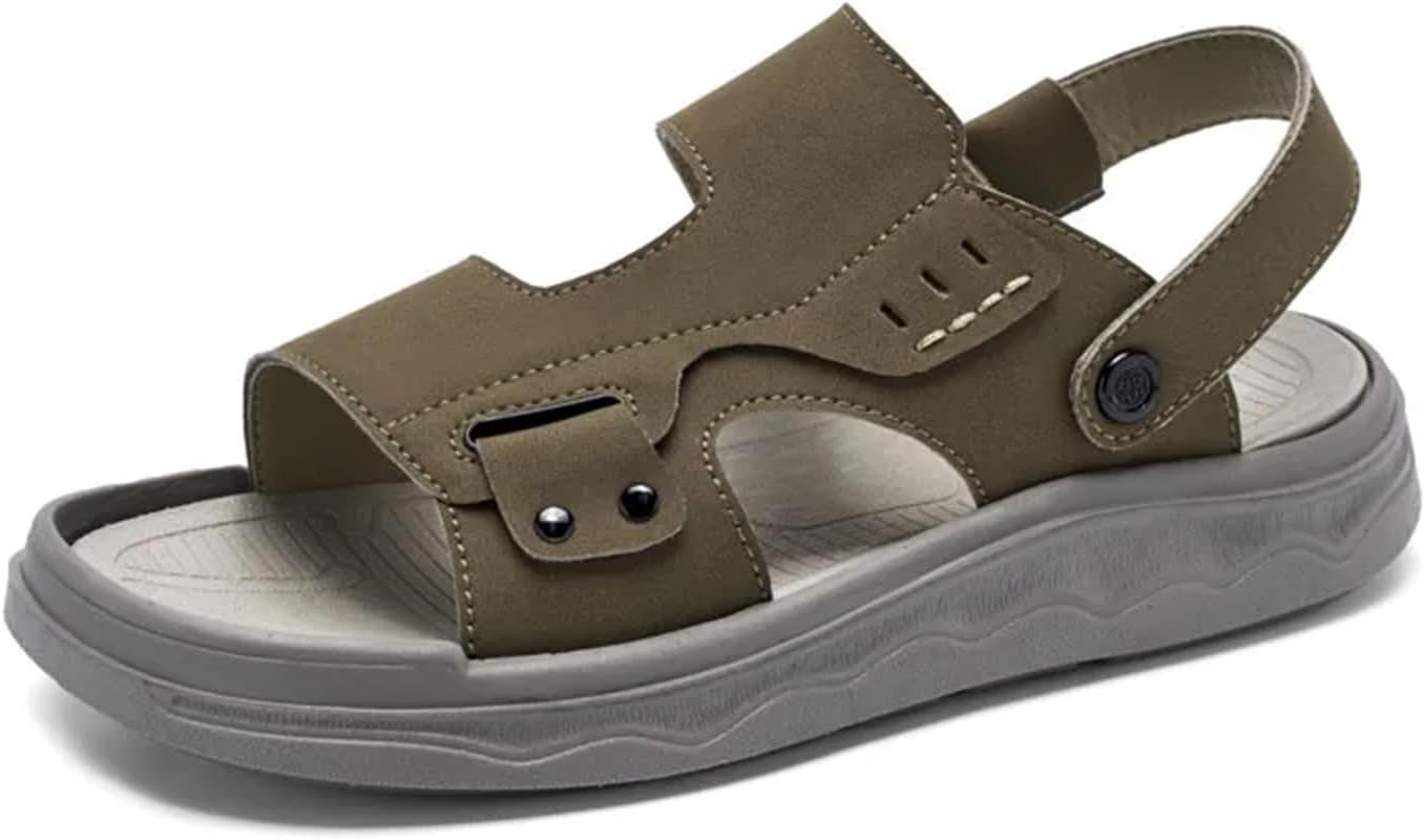 

Мужские летние сандалии на платформе для пляжа с резиновой подошвой, повседневные шлепанцы Generic, хаки