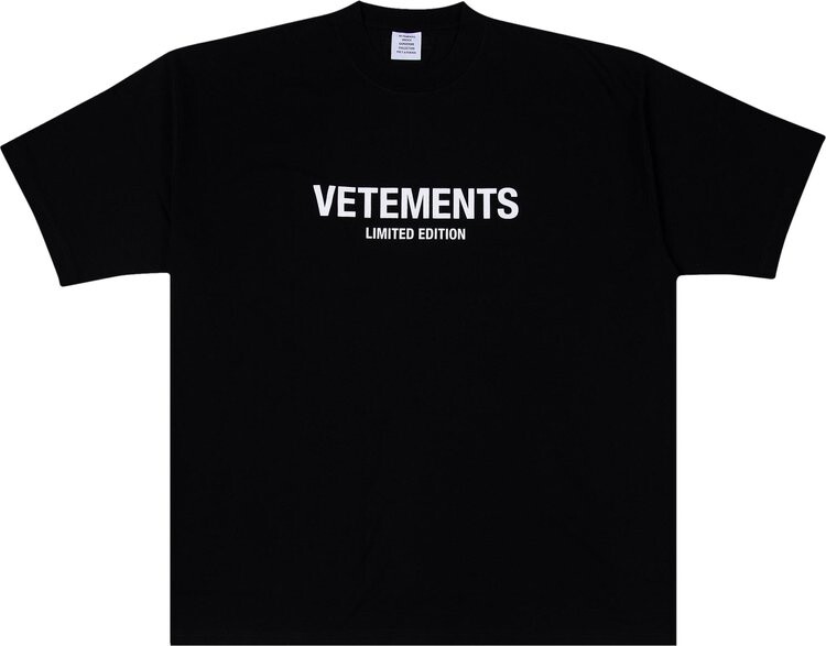 

Футболка Vetements Limited Edition Logo 'Black/White', черный