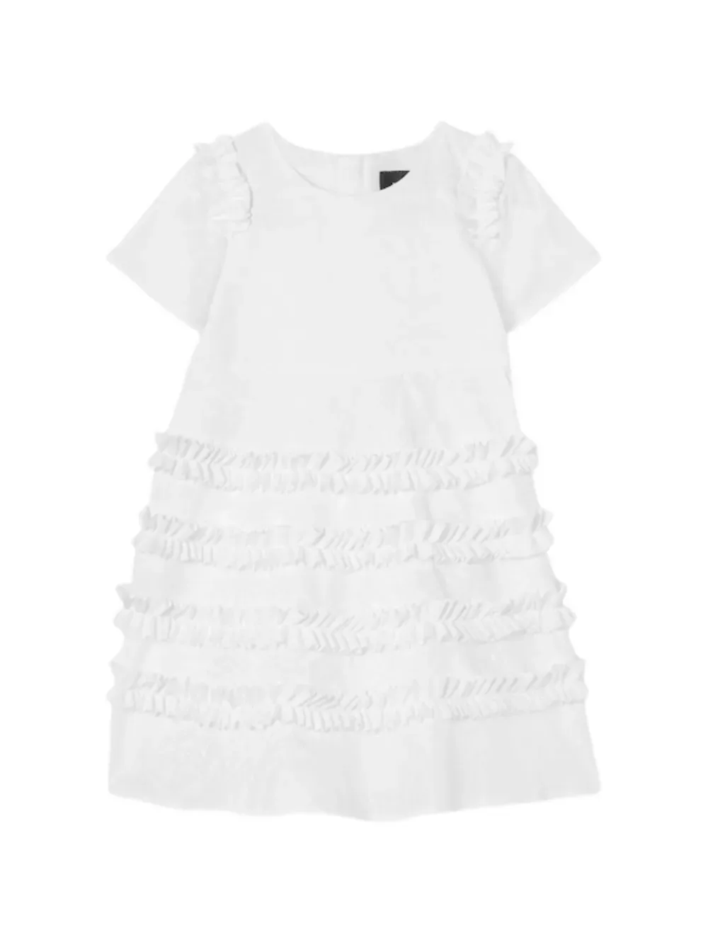 Жаккардовое платье с оборками Versace Kids, белый