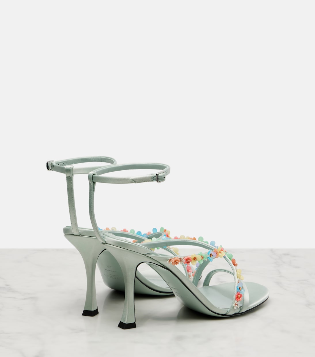 Бланш 90 босоножки из цветного сатина Jimmy Choo, Light Verd — фото 2
