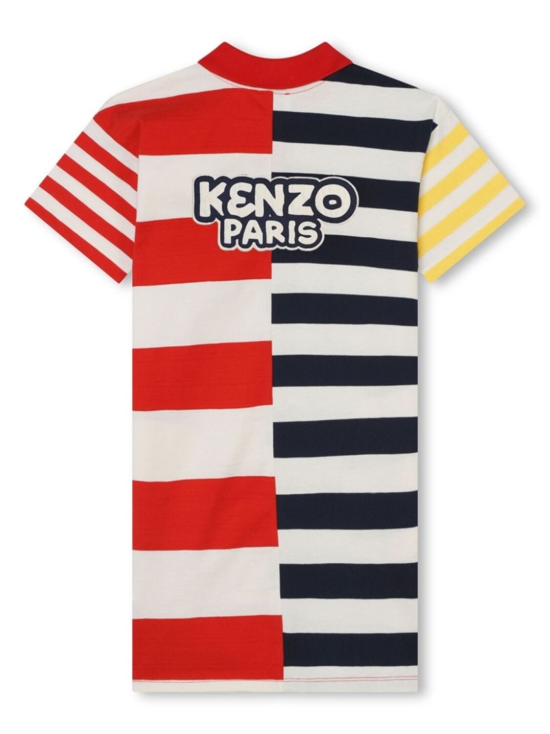 Kenzo Kids платье из органического хлопка в полоску, оранжевый — фото 2