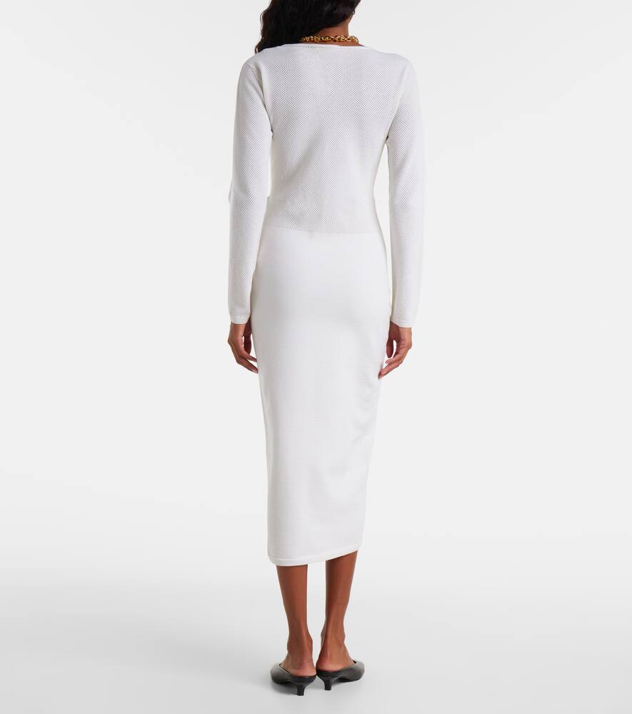 Платье миди Sophia из смесовой шерсти Max Mara, Bianco — фото 3