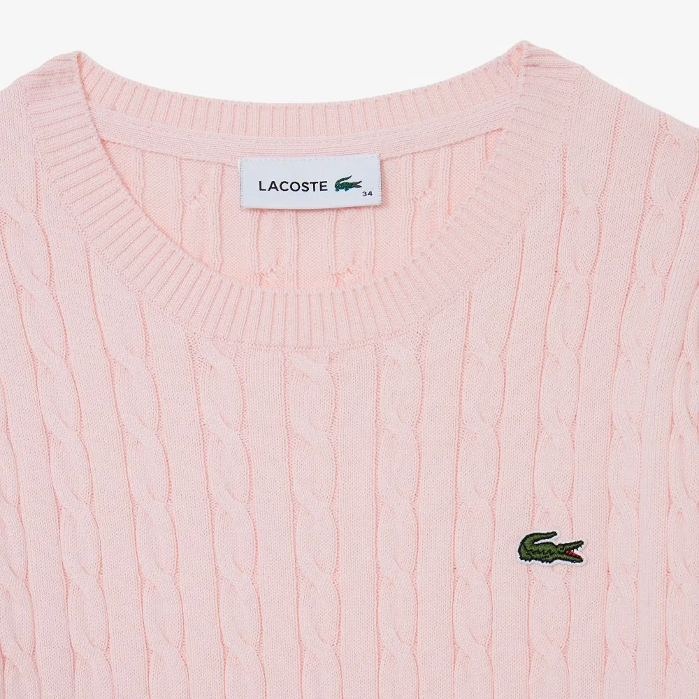 Свитер женский Lacoste с коротким рукавом, розовый — фото 2