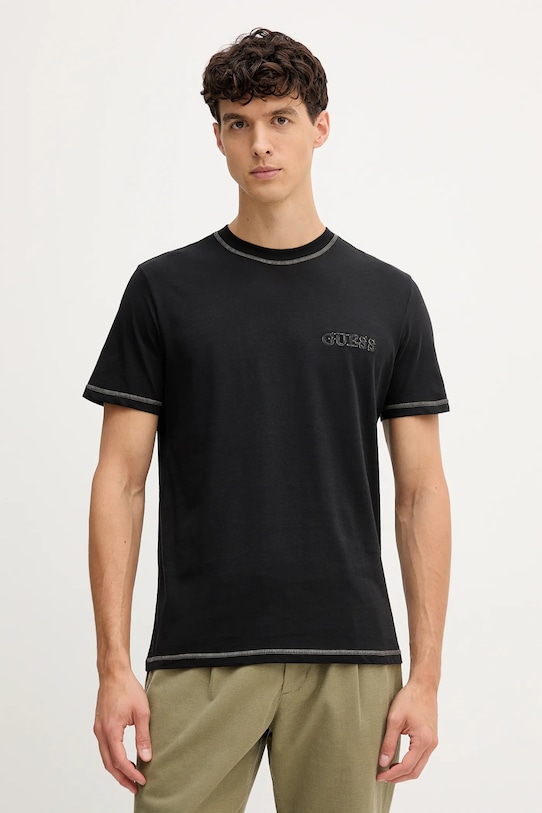 

Хлопковая футболка Guess, черный