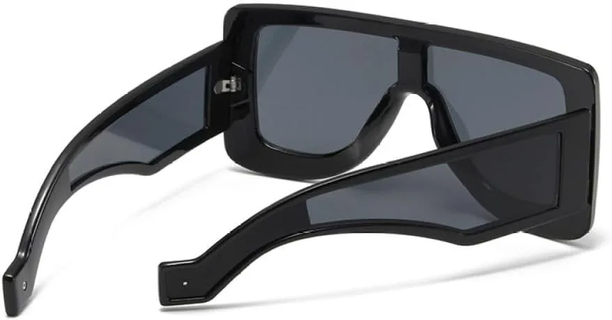 

Модные большие цельные солнцезащитные очки для мужчин, цветные зеркальные очки-маски UV400, женские роскошные солнцезащитные очки с заклепками LVTFCO, Black Gray