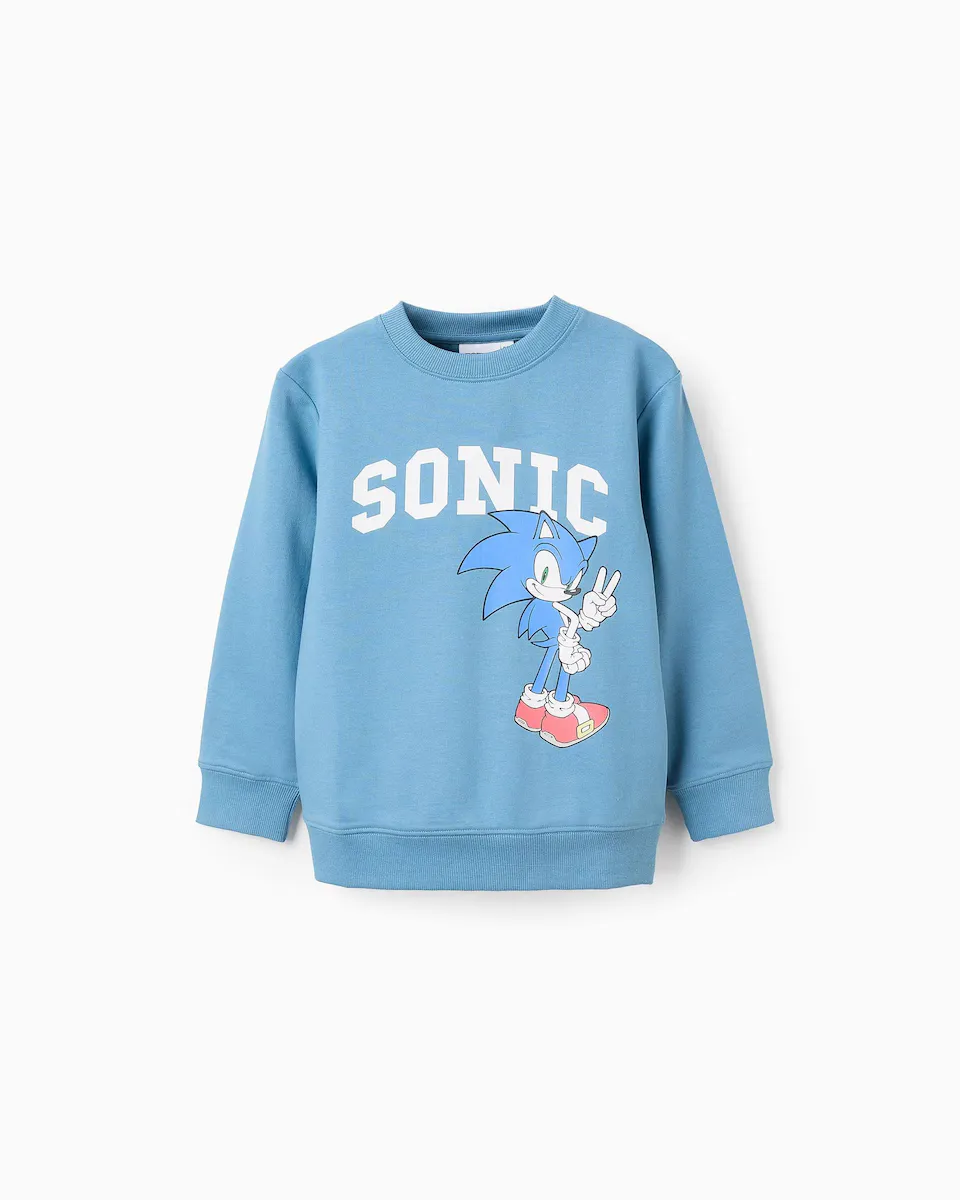 

Свитшот для мальчика 100% хлопок Sonic мотив Zippy, синий