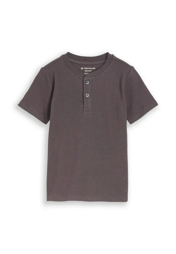 Базовая футболка-поло henley Tom Tailor, Dark Urban Grey