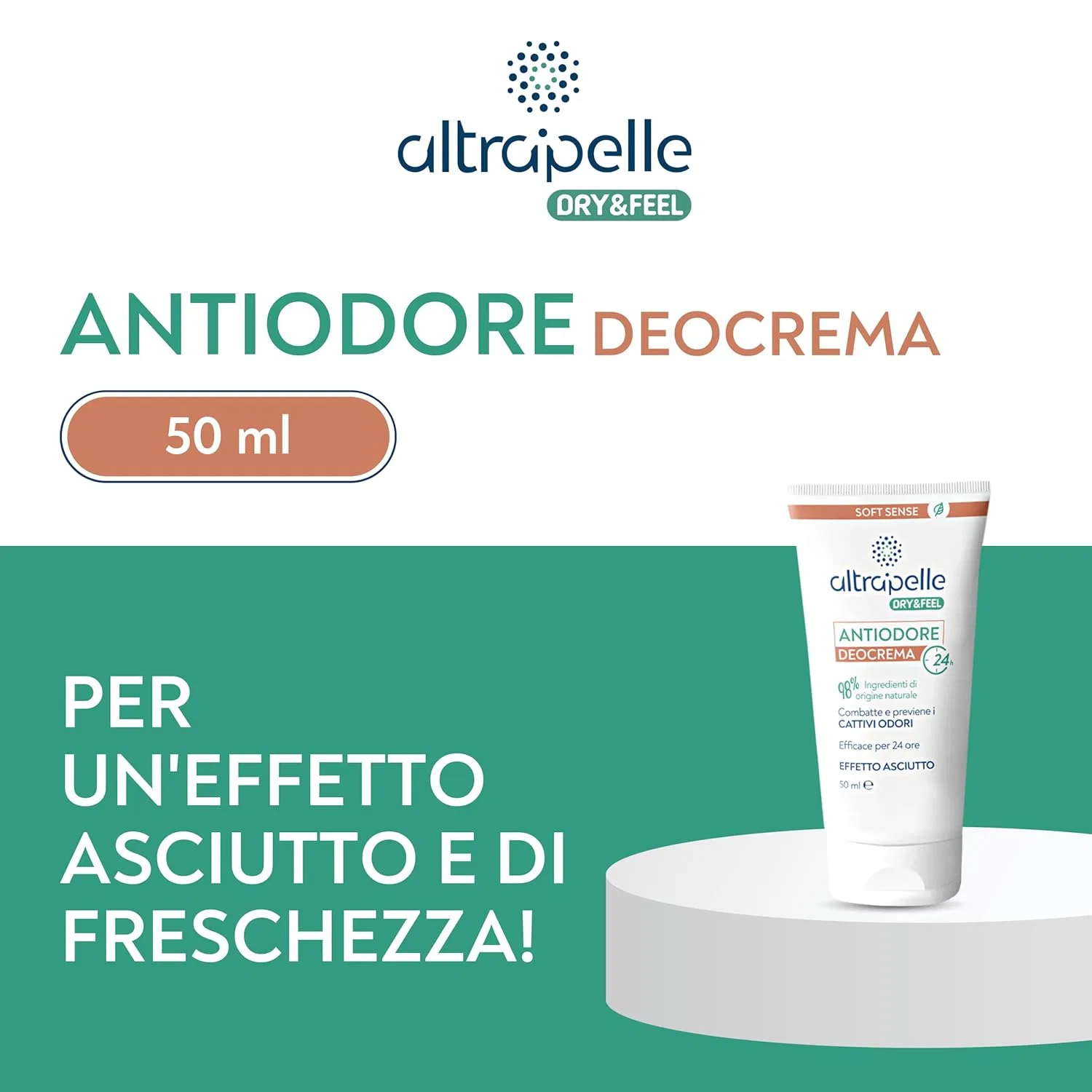 Дезодорант-крем Altrapelle Dry & Feel Antiodore 24 Hours от Difar Distribuzione Altrapelle — фото 4