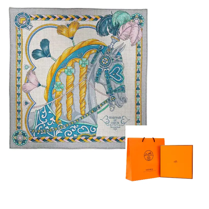 

HERMES Кашемировый шелковый шарф женский разноцветный, Multicolor