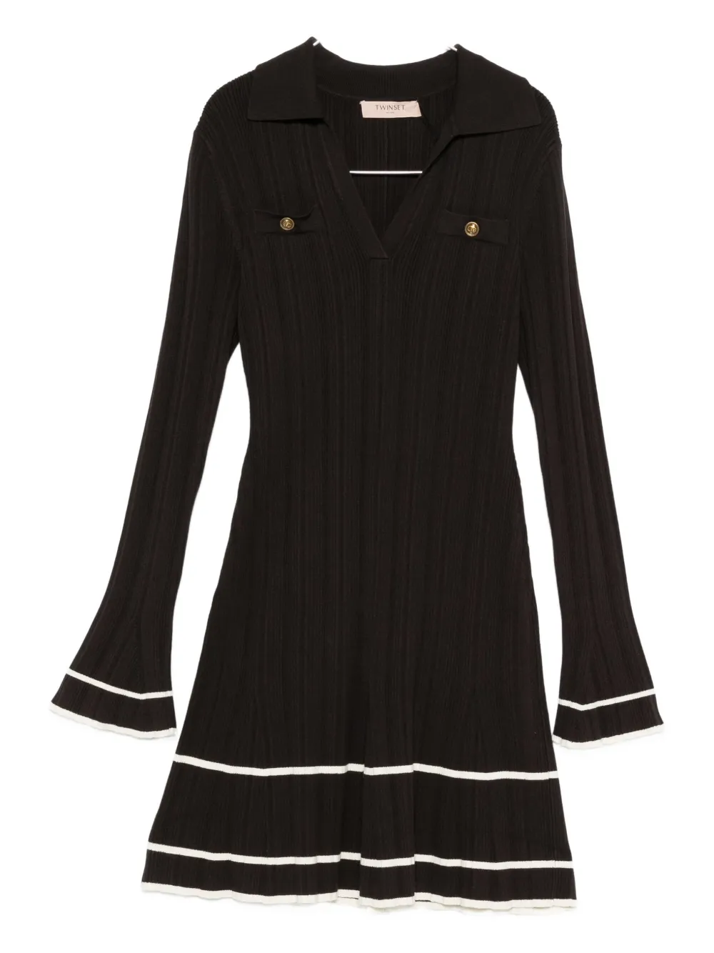 

Мини-платье с пуговицами Twinset, коричневый