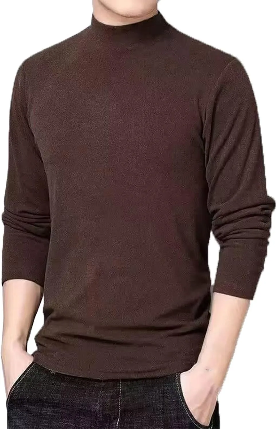 

Термокофта для мужчин с воротником-стойкой, длинным рукавом, Slim Fit, теплая