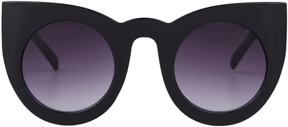 

Ретро большие круглые солнцезащитные очки «кошачий глаз» для женщин и мужчин, винтажные солнцезащитные очки-ракушки с защитой от УФ-излучения UV400 UJNHGQ, C1 Black Gray