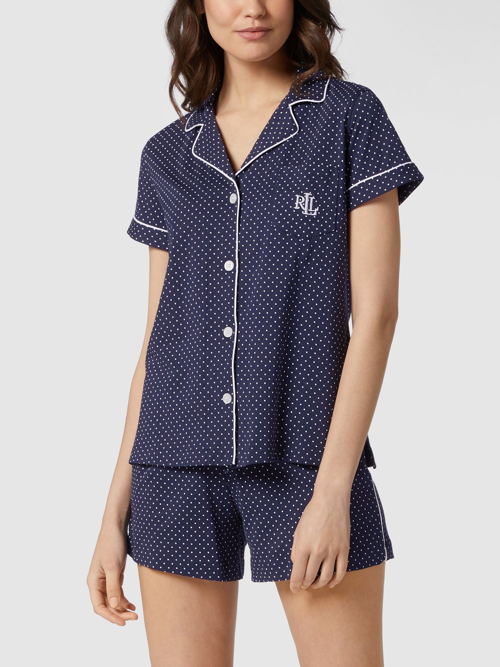 

Пижама из хлопка Lauren Ralph Lauren, темно-синий