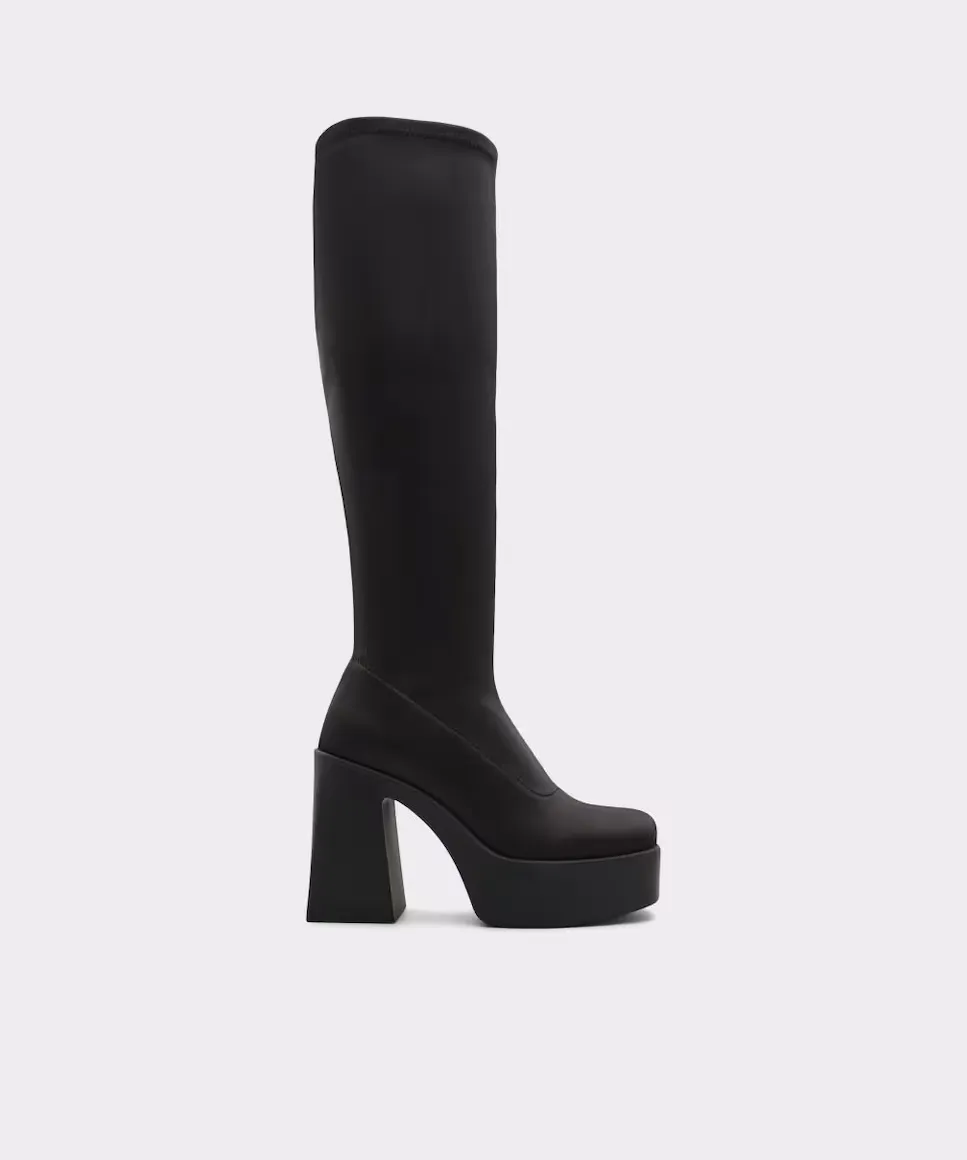 

Женские черные текстильные ботинки с квадратным носком Aldo, черный