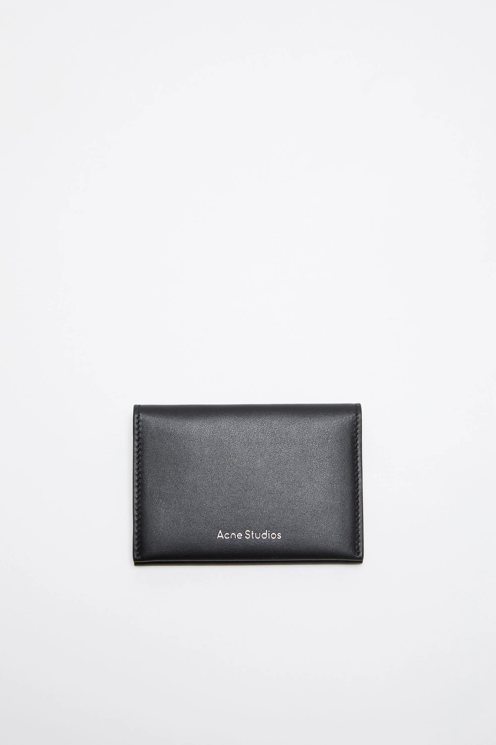 

Сложенный кожаный кошелек Acne Studios, черный