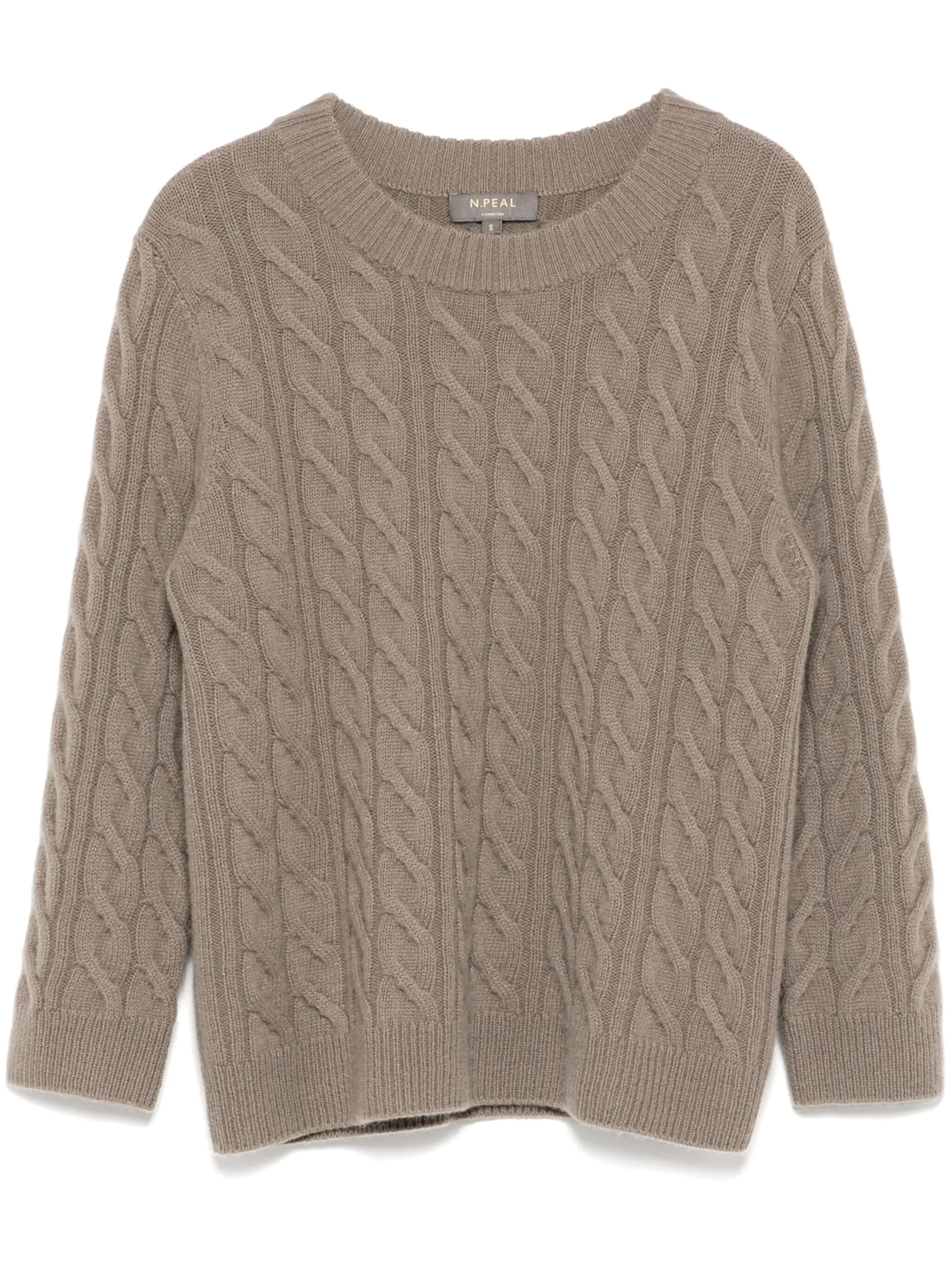 

Джемпер Emilia Cable с круглым вырезом N.Peal, коричневый