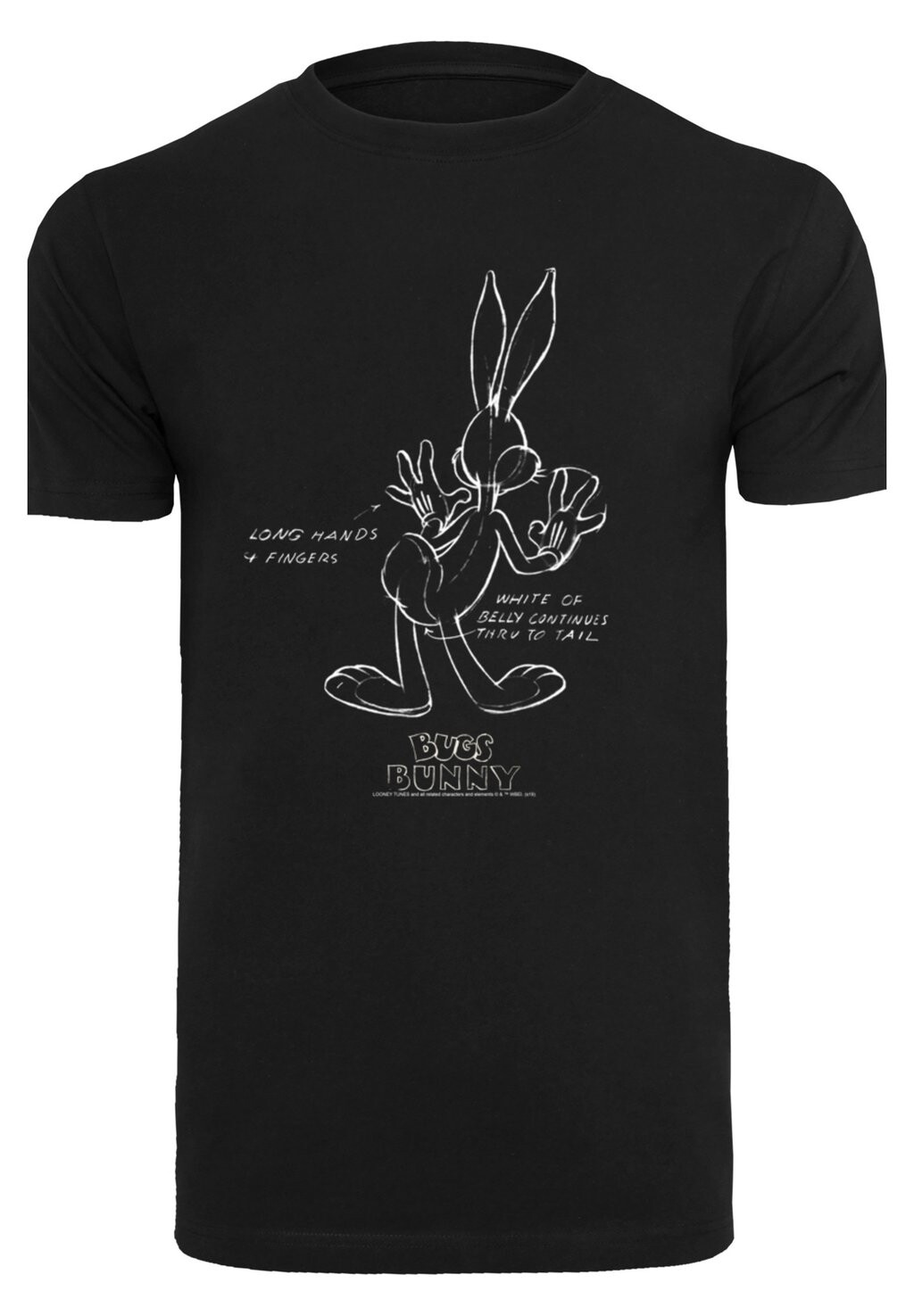 

Футболка с принтом LOONEY TUNES BUGS BUNNY WHITE BELLY F4NT4STIC, черный