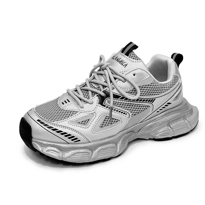 

VAEL Амортизирующие нескользящие износостойкие дышащие поддерживающие низкие массивные кроссовки унисекс Silver, цвет Silver