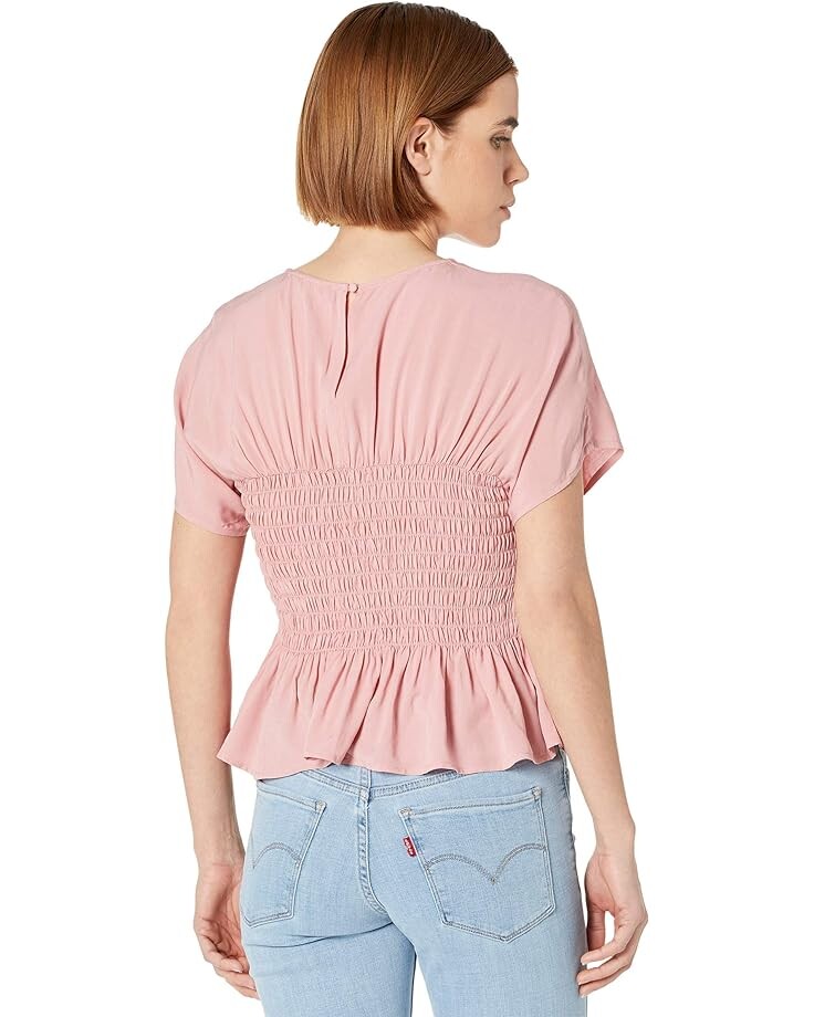 

Топ WAYF Aiden Smocked Bodice Top, цвет Mauve