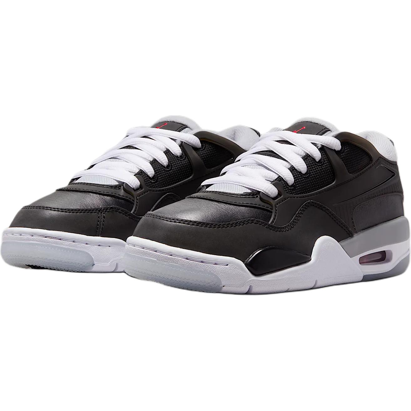 Jordan Air 4 амортизация, износостойкие низкие детские баскетбольные кроссовки black white — фото 4