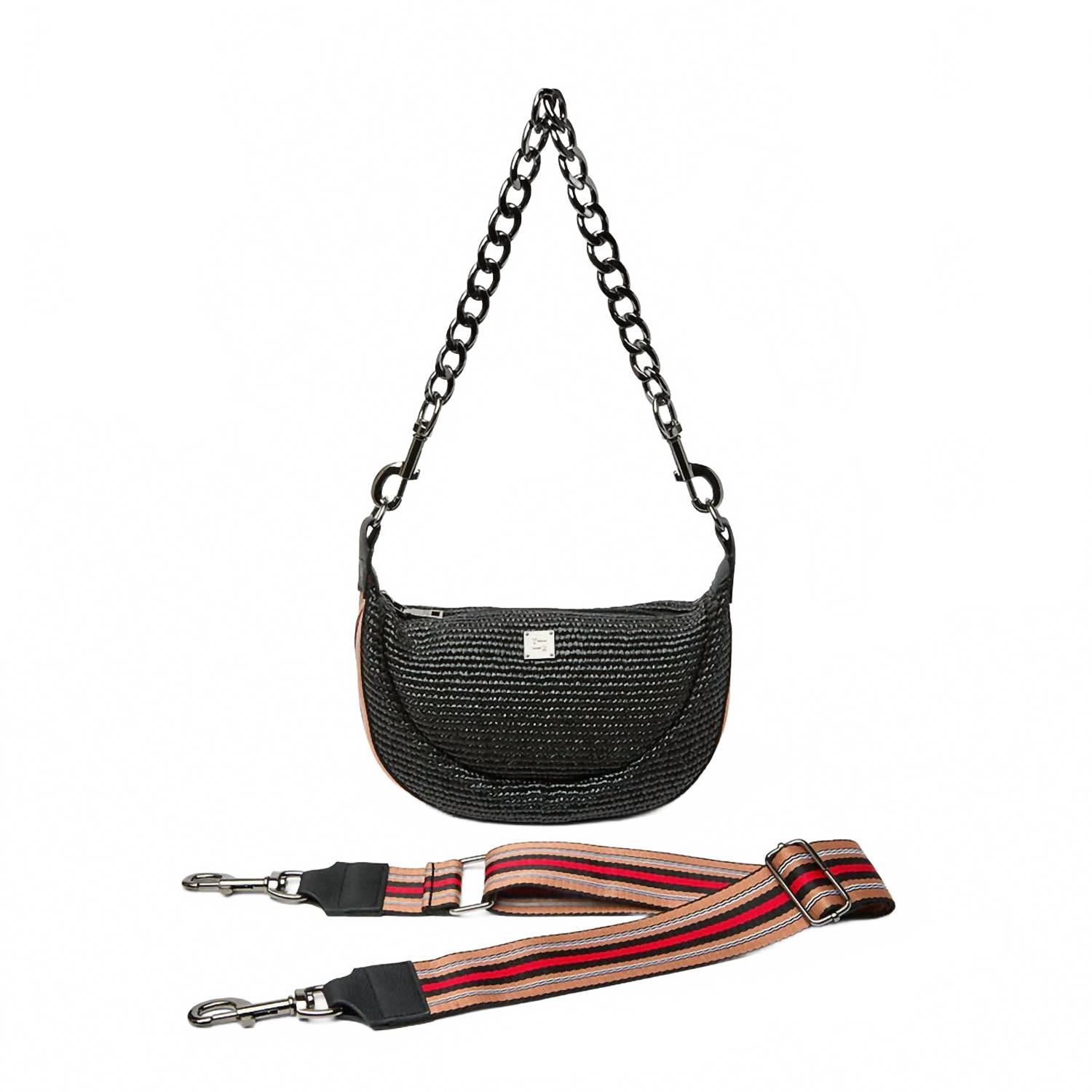 

Сумка-трансформер из рафии Tiny Dancer черного цвета THINK ROYLN