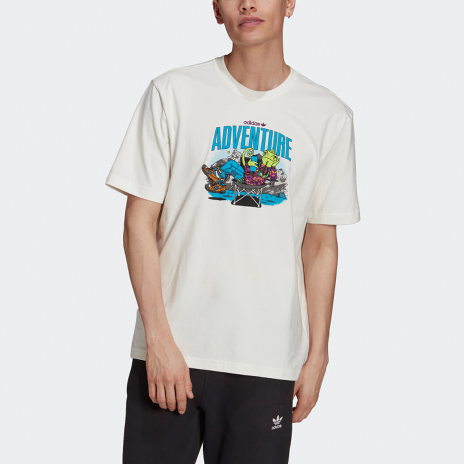 Футболка ADVENTURE CHAMELEON мужская белая Adidas Originals, белый — фото 2
