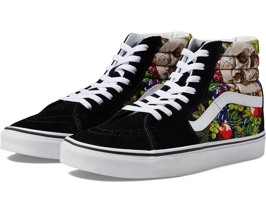 

Кроссовки Vans SK8-Hi, цвет Fruit Skull Black/White