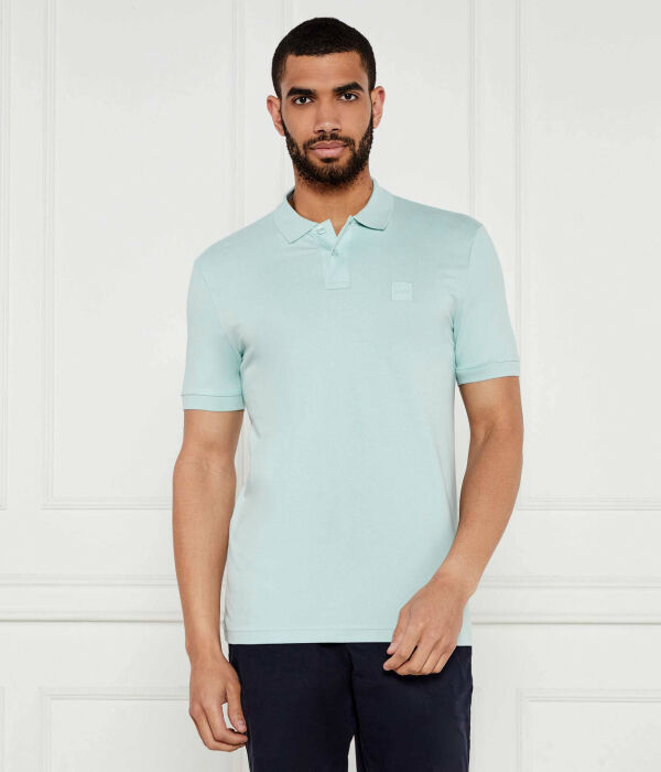 

Рубашка поло Slim fit Boss Orange, голубой