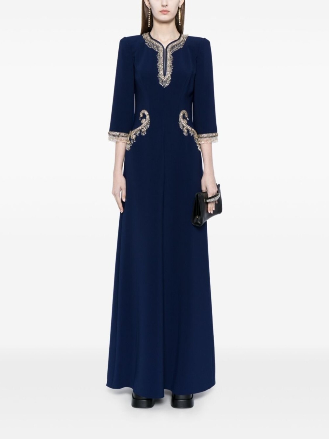 

Jenny Packham вечернее платье Viva с кристаллами, синий