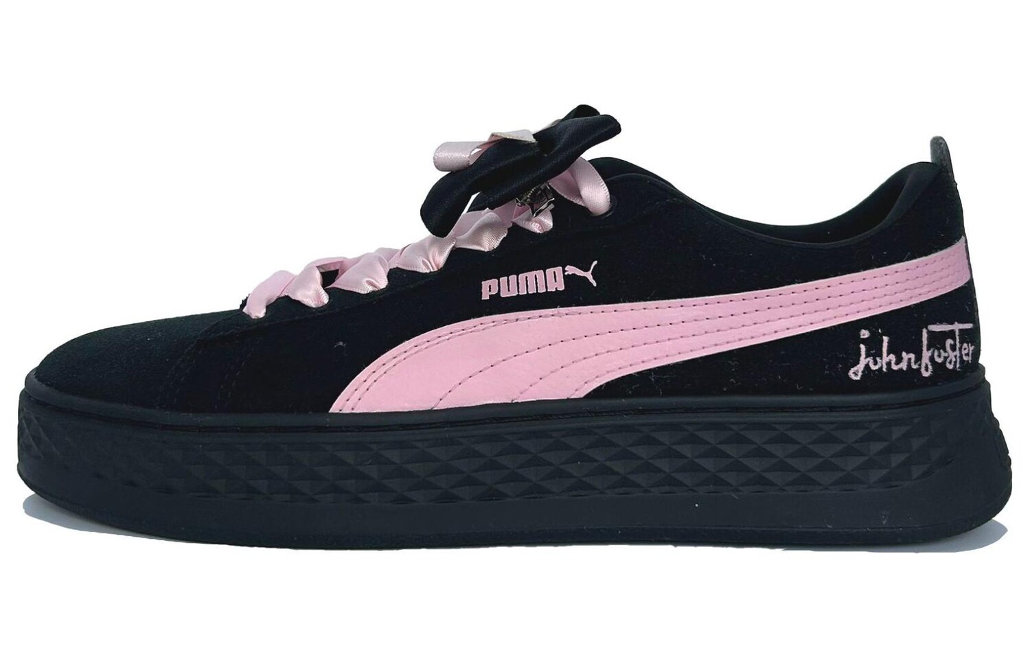 

Кроссовки Puma Smash Platform Skateboarding Shoes Women's Low-top Black/pink, цвет Cherry Blossom Pink