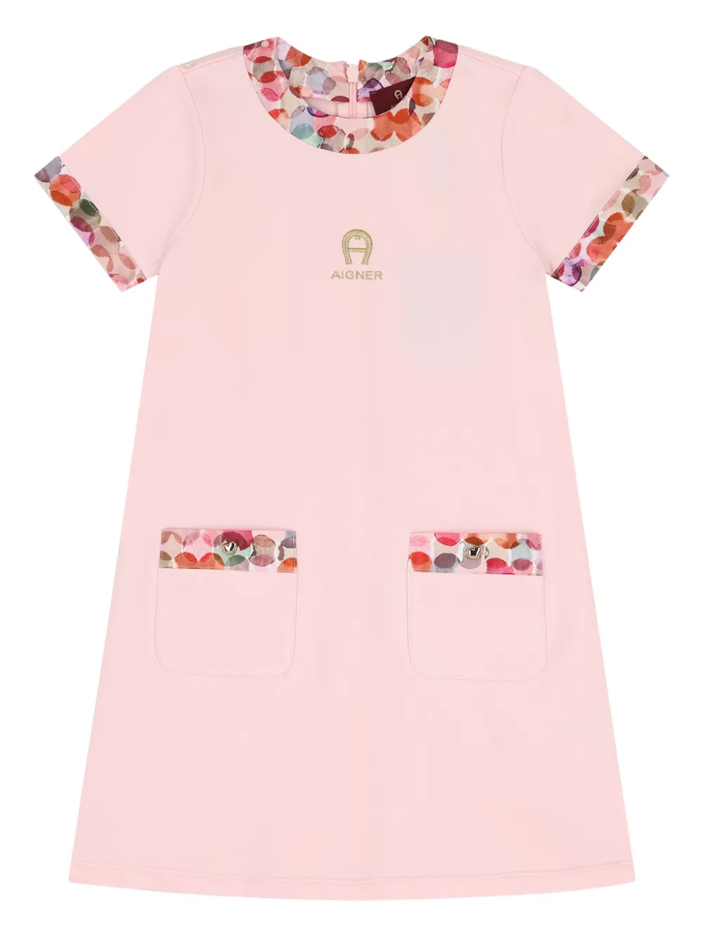 

Повседневное платье с вышитым логотипом и карманами Aigner Kids, розовый