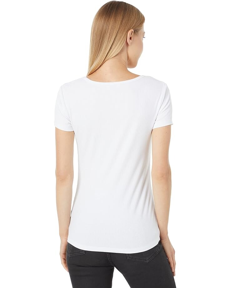

Футболка Bebe Bebe Logo Ribbed Tee, ярко-белый