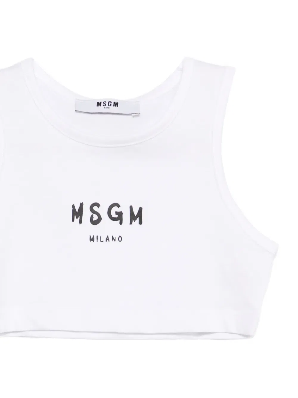 Укороченный топ с логотипом Msgm Kids, белый — фото 3