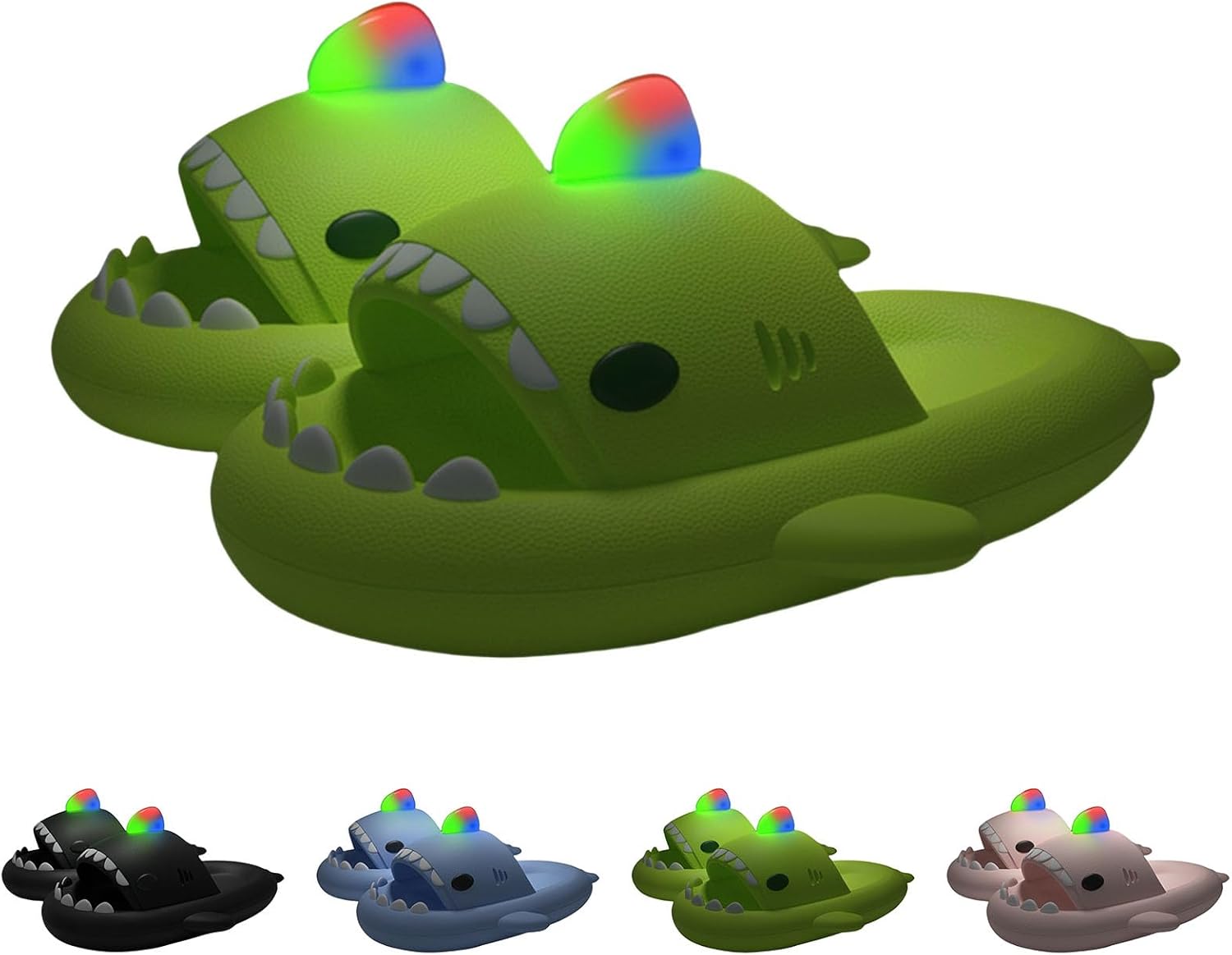 

Шлепанцы с акулой, светящиеся в темноте, люминесцентные шлепанцы с акулой, унисекс, летние нескользящие шлепанцы с открытым носком для ванной Generic