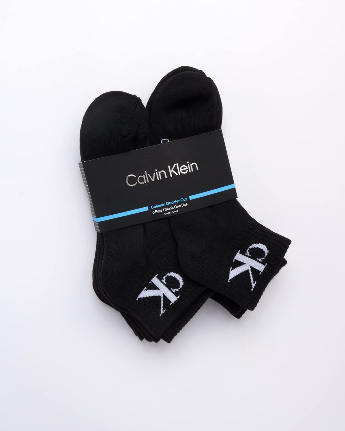 Мужские носки Calvin Klein High Quarter - 6 пар дышащих мягких амортизирующих мини-носков для мужчин (размер обуви: 7-12), Black — фото 2