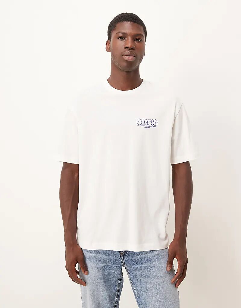 

Футболка свободного кроя ASOS DESIGN с принтом в виде пузырьков цвета экрю