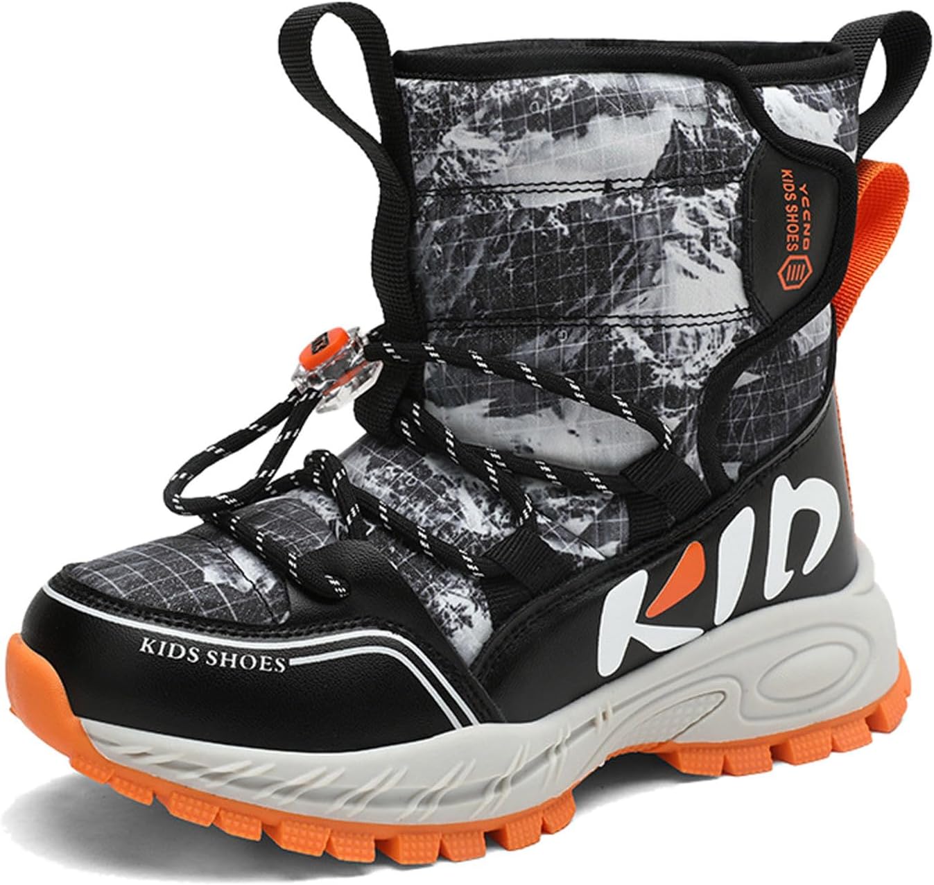 

Снежные ботинки для мальчиков и девочек, зимние ботинки с утеплителем, искусственным мехом, для походов, мягкие, на молнии, теплые короткие ботинки для холодной погоды JEUROT, Orange