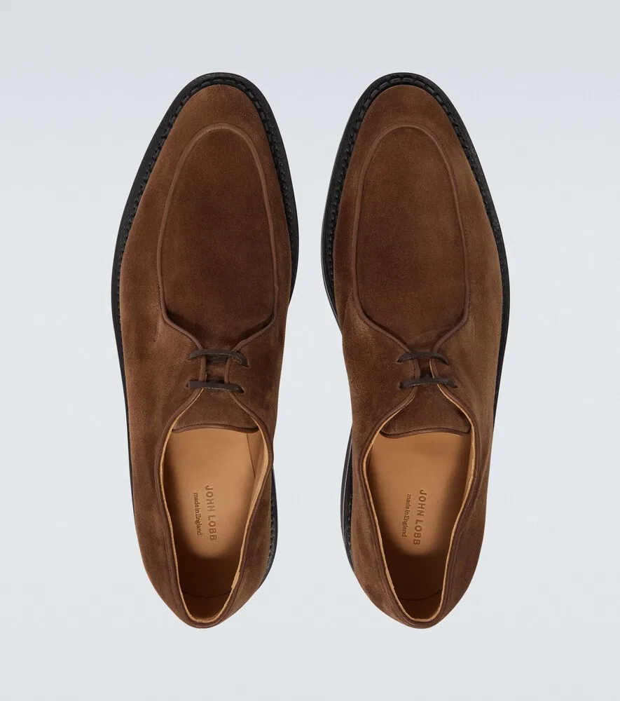 Замшевые оксфордские туфли Ted John Lobb, коричневый — фото 4