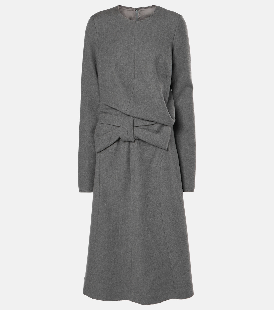 

Платье миди из хлопка и шерсти со сборками Maison Margiela, Melange Dark Grey