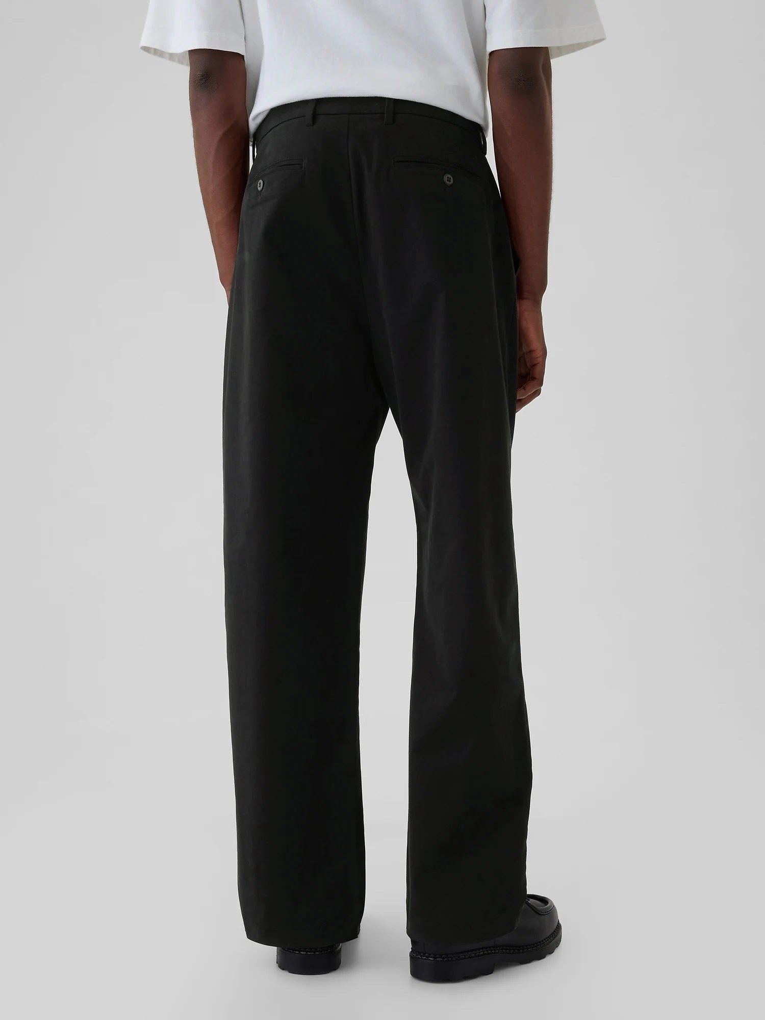 (M) Свободные брюки современного хаки GAP, BLACK_1