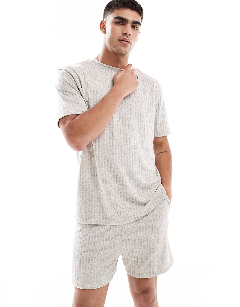 

Свободный пижамный комплект ASOS DESIGN из коричневой фактуры