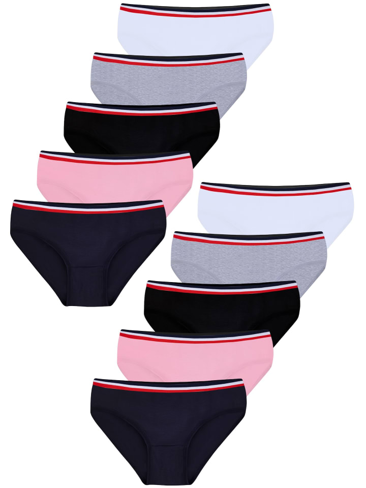 

LOREZA Комплект из 10 трусиков в полоску, разных цветов