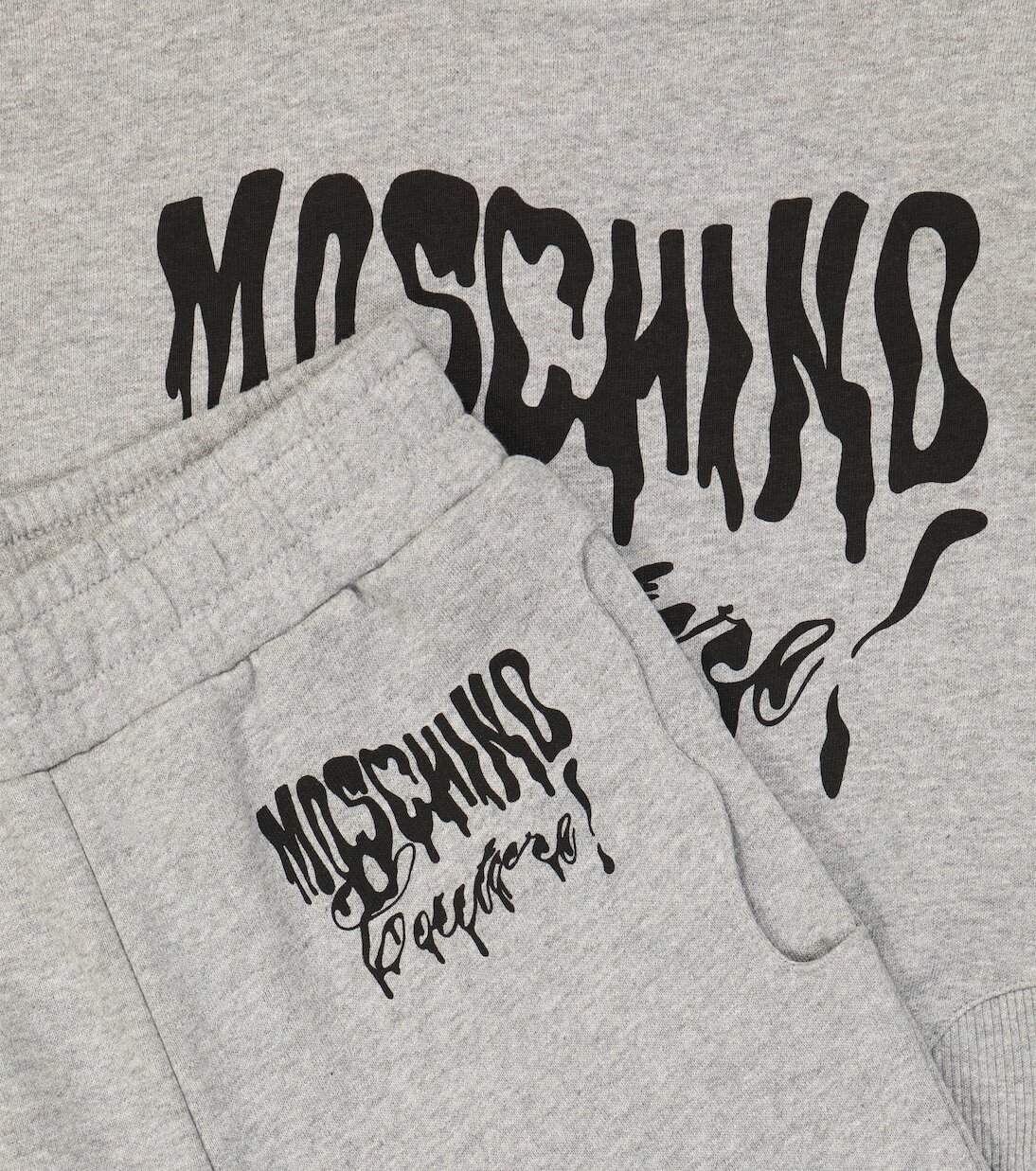 Комплект из хлопкового трикотажа и спортивных штанов Moschino Kids, Melange Grey — фото 2