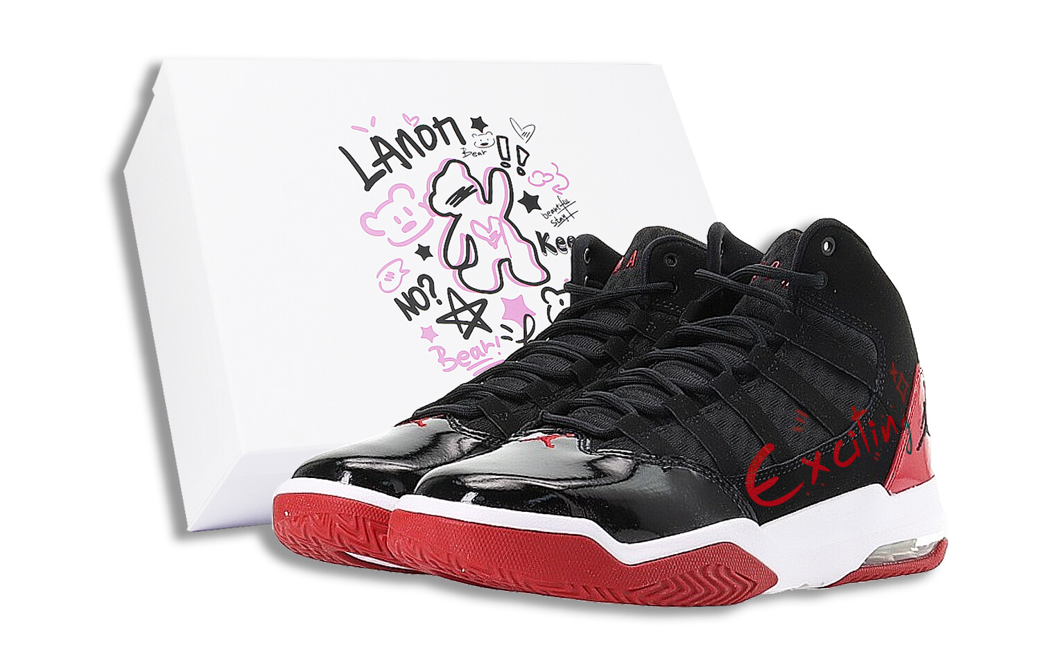 

Кроссовки Jordan Max Aura Vintage Basketball Shoes Women's High-top Black/Red, черный/красный