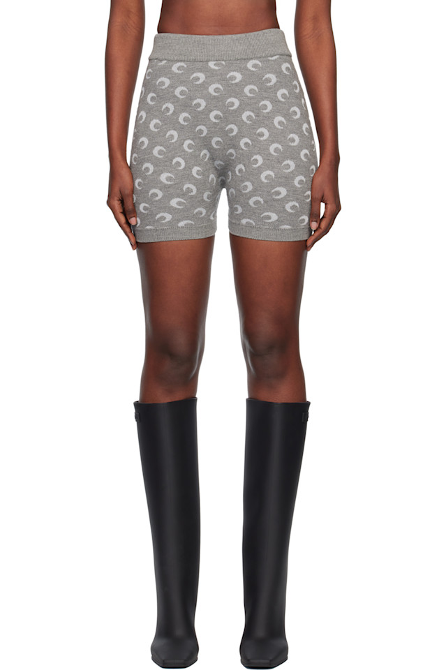 

Marine Serre Шорты из жаккардовой вязки «Серая луна»