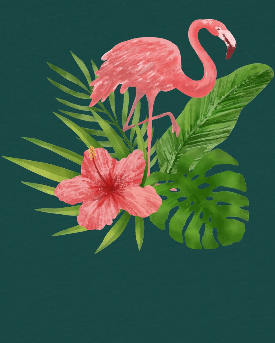 Рубашка watabout.kids Flamingo, зеленый/темно-зеленый — фото 4